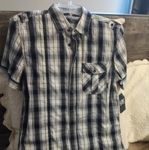 UK Style By French Connection sz S short sleeve cuff midnight navy NWT - Picture 1 of 9